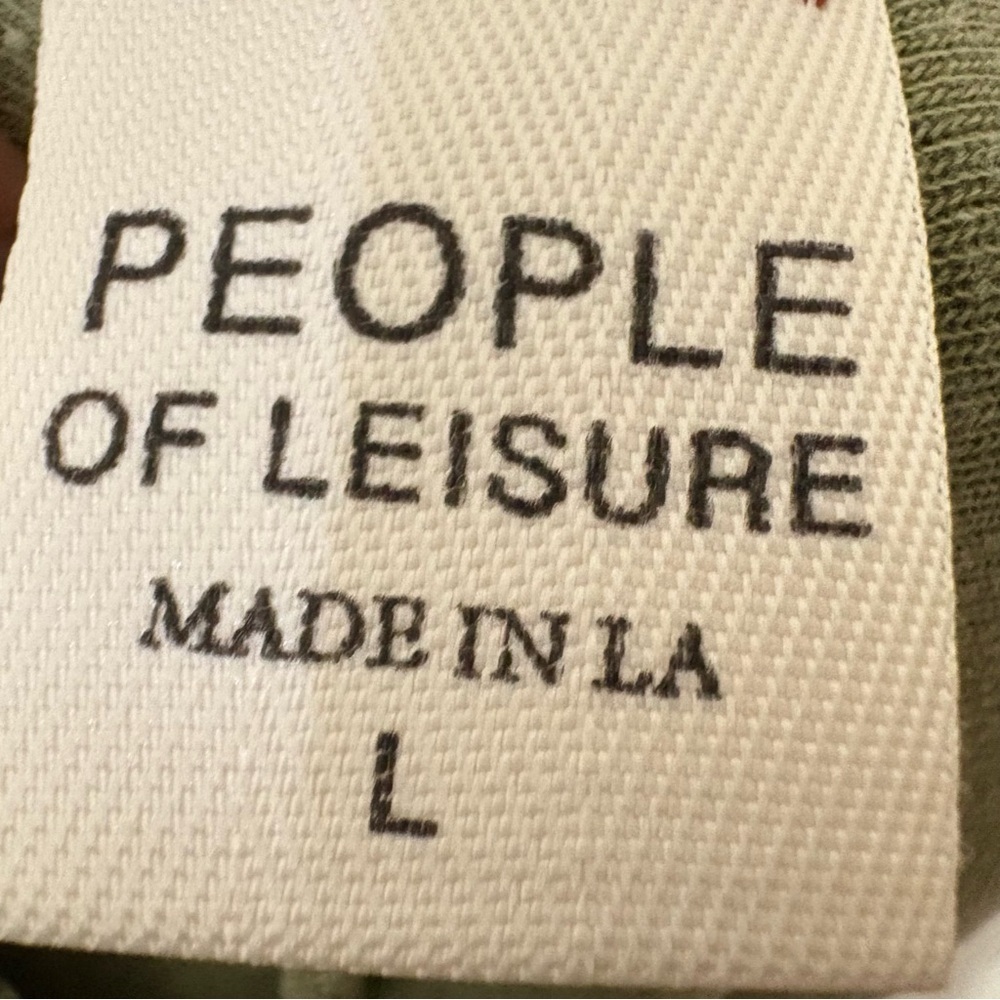 People of Leisure Green Joggers Size L Organic Cozy Lounge Sweatpants - Picture 10 of 11